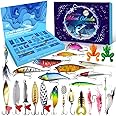 Fishing Advent Calendar 2025, 24 Days Countdown with Fishing Lures, Christmas Advent Calendar Gift for Fishers, Adult Men, Te