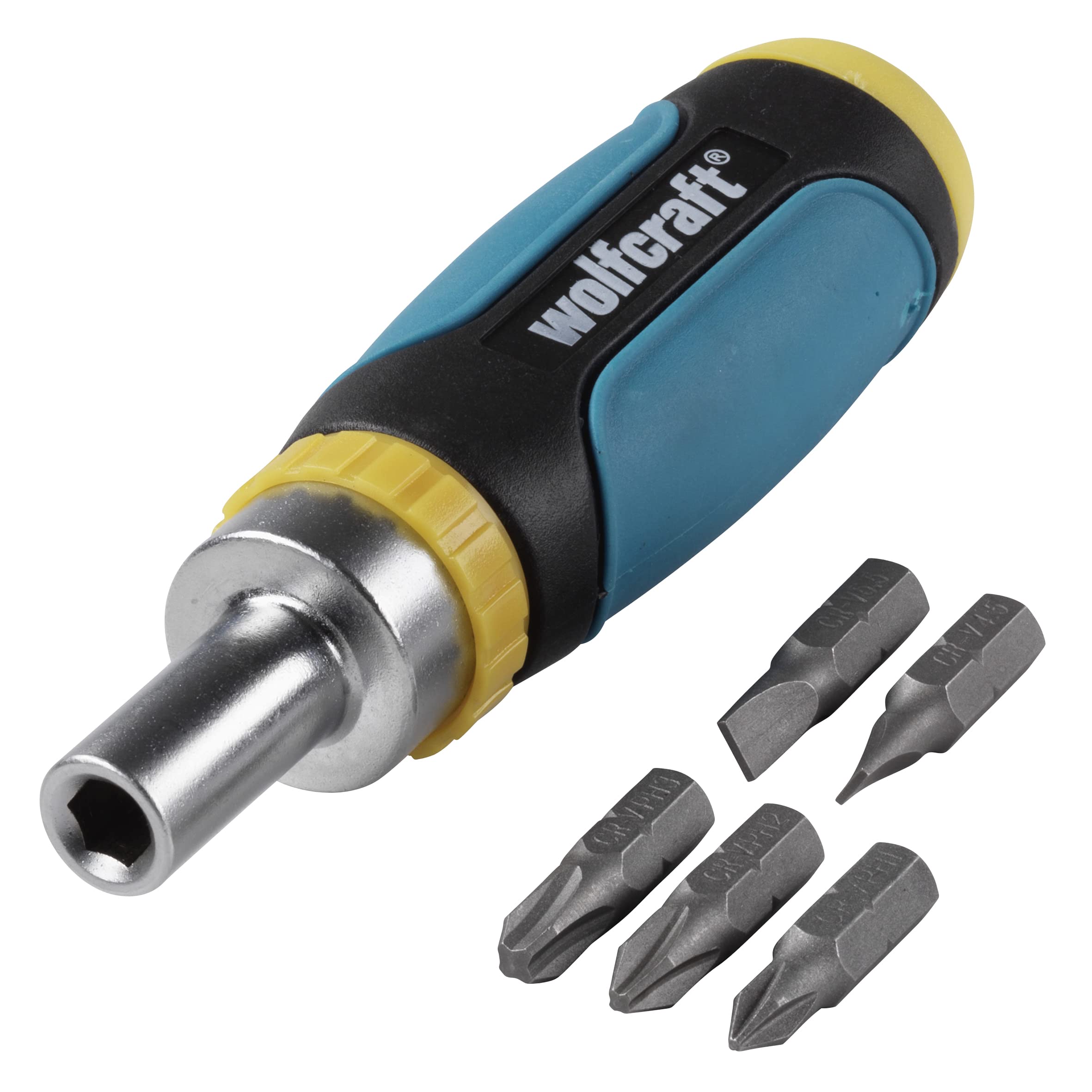 wolfcraft Miniature Hand Screwdriver with Ratchet Function I 1237000 I for Fast screwing and unscrewing Without Having to Change Grip