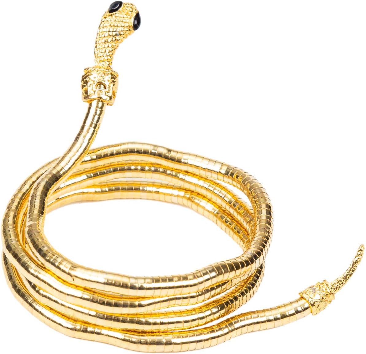 HOPEANT Flexible Bendable Snake Bracelet Wrap Bangle Twistable Adjustable Neck Collar Choker Necklace Waistband 88-90cm/about 35inch gold