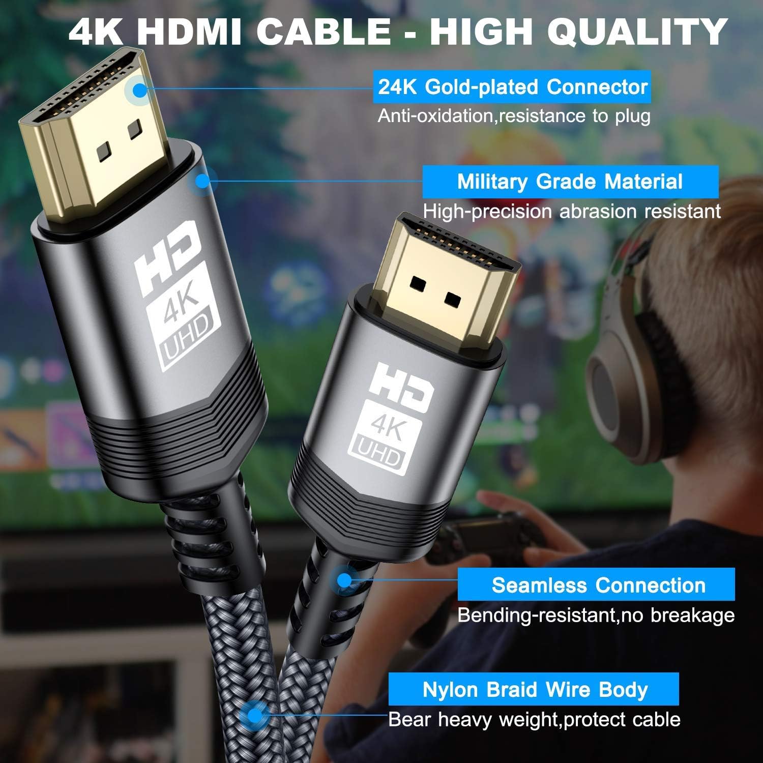 AviBrex 4K HDMI Cable 4M - Image 3