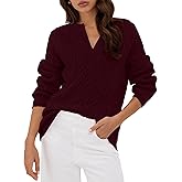 ZAFUL Womens Fall Cable Knit Sweaters Long Sleeve V Neck Chunky Casual Pullover Tops 2025 Fashion Clothes Winter Trendy