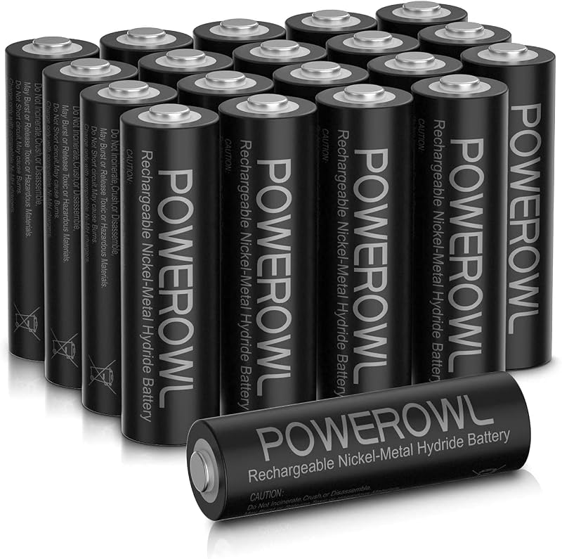 POWEROWL AA Rechargeable Batteries Pack 20 2800mAh NiMH 1.2V High Capacity