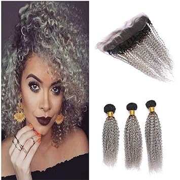 Grey afro kinky human hair Clearance