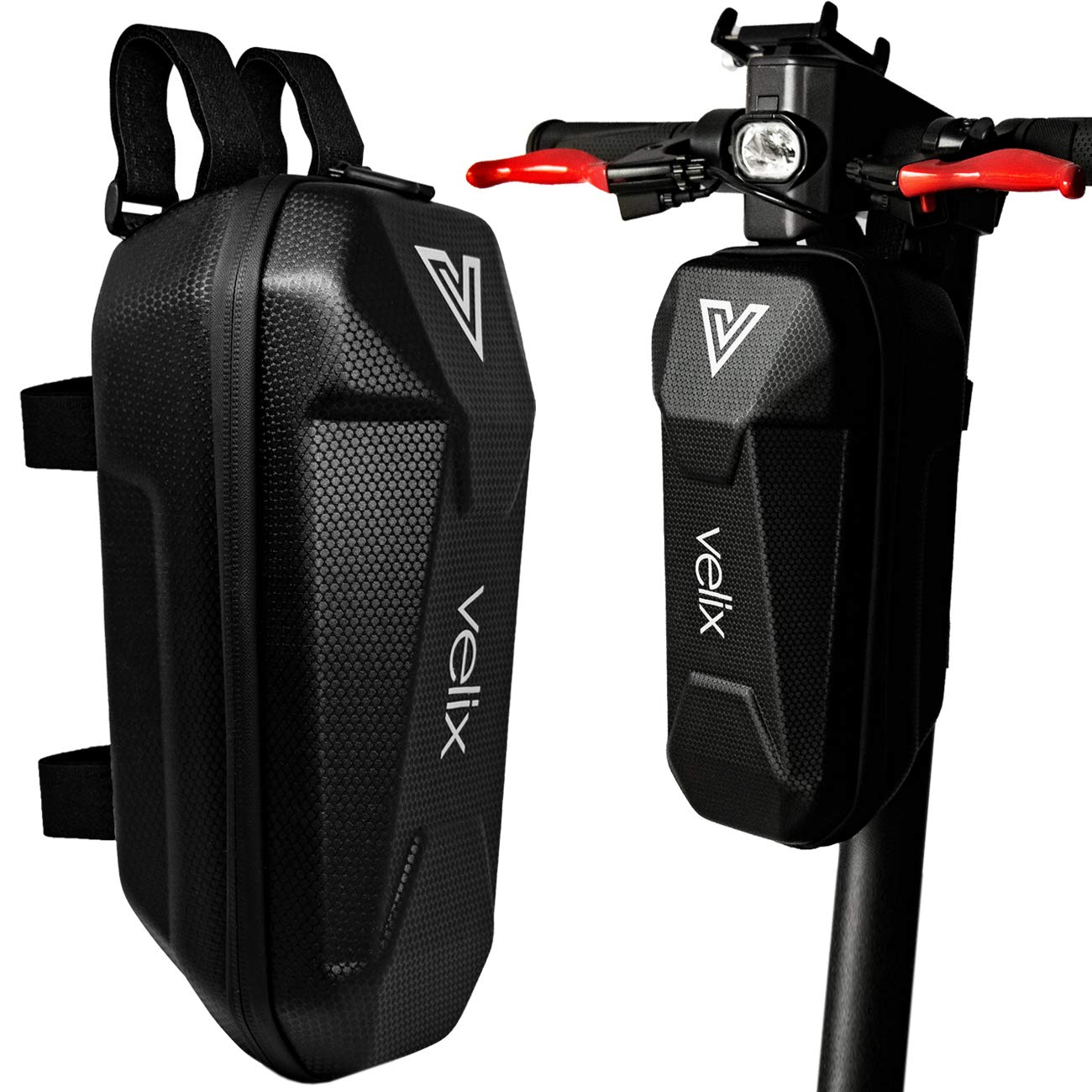 velix E-Scooter Storage Bag - 3L Large Front Tube Hanging Bag - Handlebar Hard Case Bag for Electric Mobility Scooter - Waterproof - Easy to Install