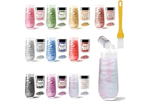 EGCINA Christmas Drinks Edible Glitter Set for Cocktails - 10 Colors Luster Dust Edible, Drink Food Grade Shimmer Sprinkle Powder for Cakes, Wines, Candy, Cookie, Chocolate, Fondant, Vegan Decoration (3g/Bottle)
