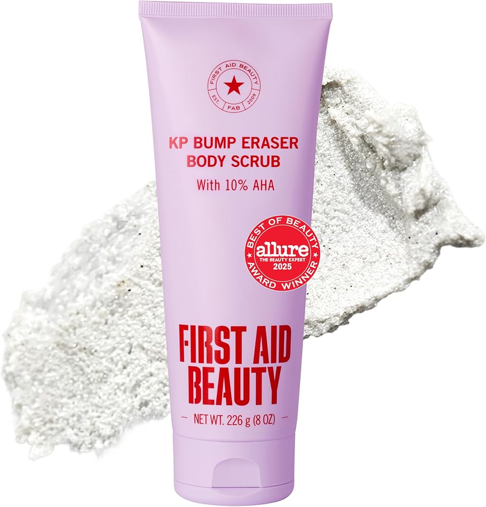 First Aid Beauty KP Bump Eraser Body Scrub with 10% AHA - Dermatologist-Tested Keratosis Pilaris Exfoliator - Support for Rou
