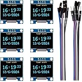 ELEGOO 6PCS 0.96 Inch OLED Display Screen Module with Dupont Wire Compact Self-Luminous Mini Screens for Arduino Project