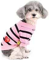 Zunea Small Dog Shirt Striped Love Heart Sequin Tee Soft Cotton S view 8