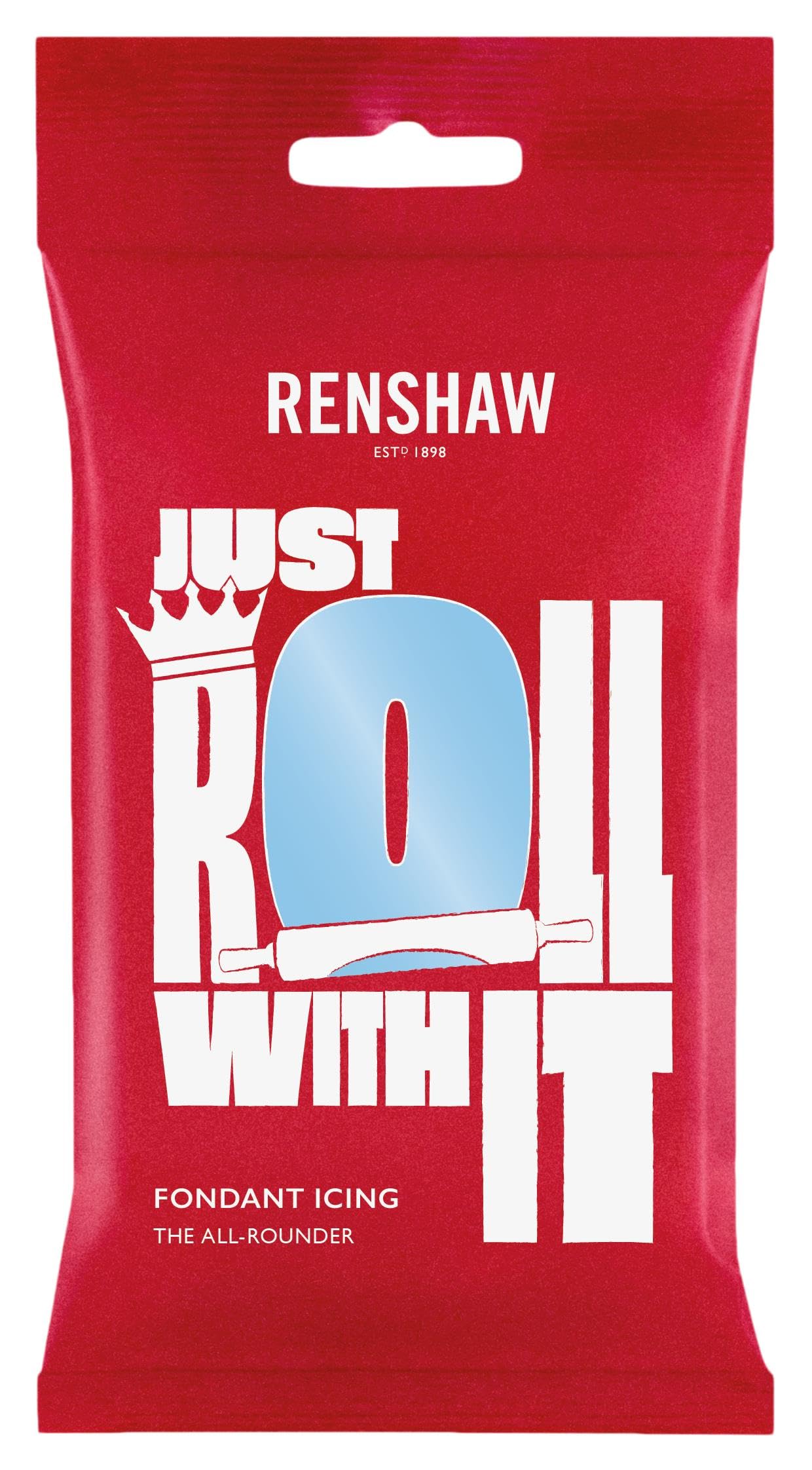 Renshaw Baby Blue Just Roll With It Fondant Icing, 250 g (Pack of 1) - Ready to Roll Icing for Cakes