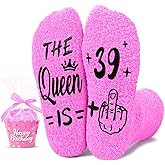 HAPPYPOP Birthday Gift Ideas Women - 16 17 18 40 50 Year Old Fuzzy Socks for Girls & Female
