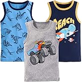 AQEACARMON Baby Boys'Tank Tops Dinosaur 3 Pack Tanks Set