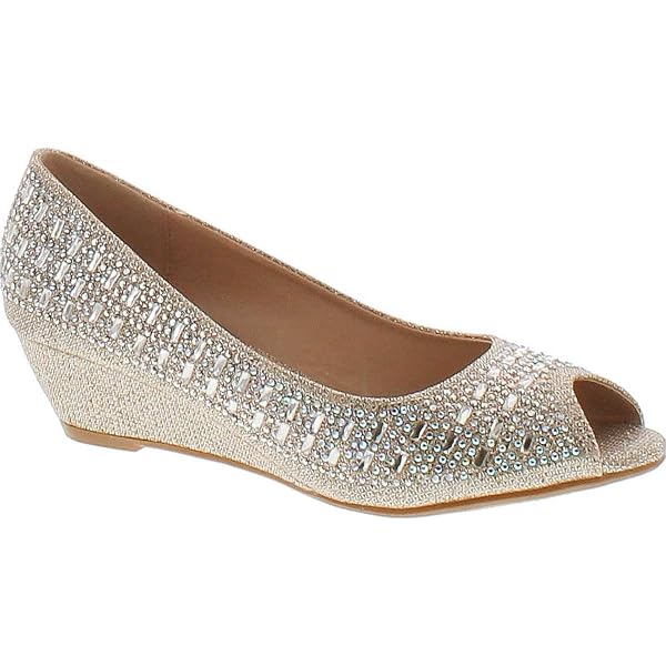 Women's Formal Low Heel Wedges - 8 Colors, Slip-On, Round Toe, Size 5.5-10 (Rachel-1/Rachel-2)