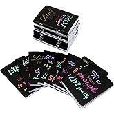 100pcs Mini Notepads Black Inspirational Pocket Notebooks, Happy Journal Small Notebooks Bulk for Party Office Home Coworkers Travel Gift Present Supplies (100pcs-8styles, Black Inspirational)