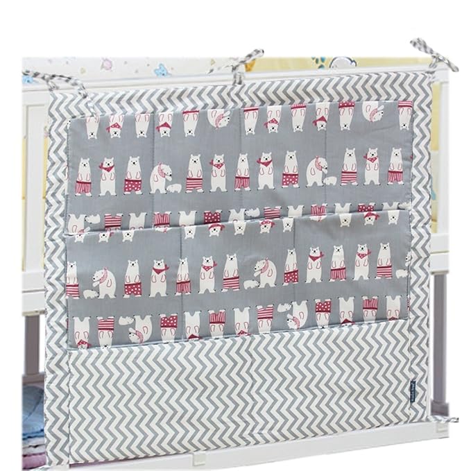 Vine Nursery Baby Cot Tidy Organiser for Cot Bed Baby bed Pouch Storage