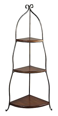 Sterling Home 3-Tier Wood and Metal Corner Rack – Space Saver