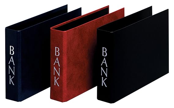 Herlitz Bankordner DIN Lang mit silberprägung, 2 Bügel, 3 Stück, eingeschweißt, weinrot/schwarz / blau