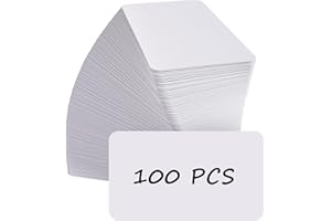 MaxGear 100Pcs Blank Business Cards, 3.5" x 2" Kraft Paper Note Card, 300 GSM White Cardstock, Thank You Cards, Small DIY Message Card for Business