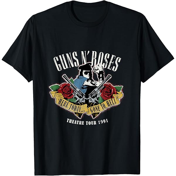 Amazon.com: Official Guns N' Roses Paradise City Label T-Shirt