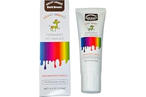CRAZY LIBERTY Dog Hair dye (Dark Brown), Permanent Dog Hair Dye for Dogs and Horses, Last More 16 Washes, 4 Oz Tube.