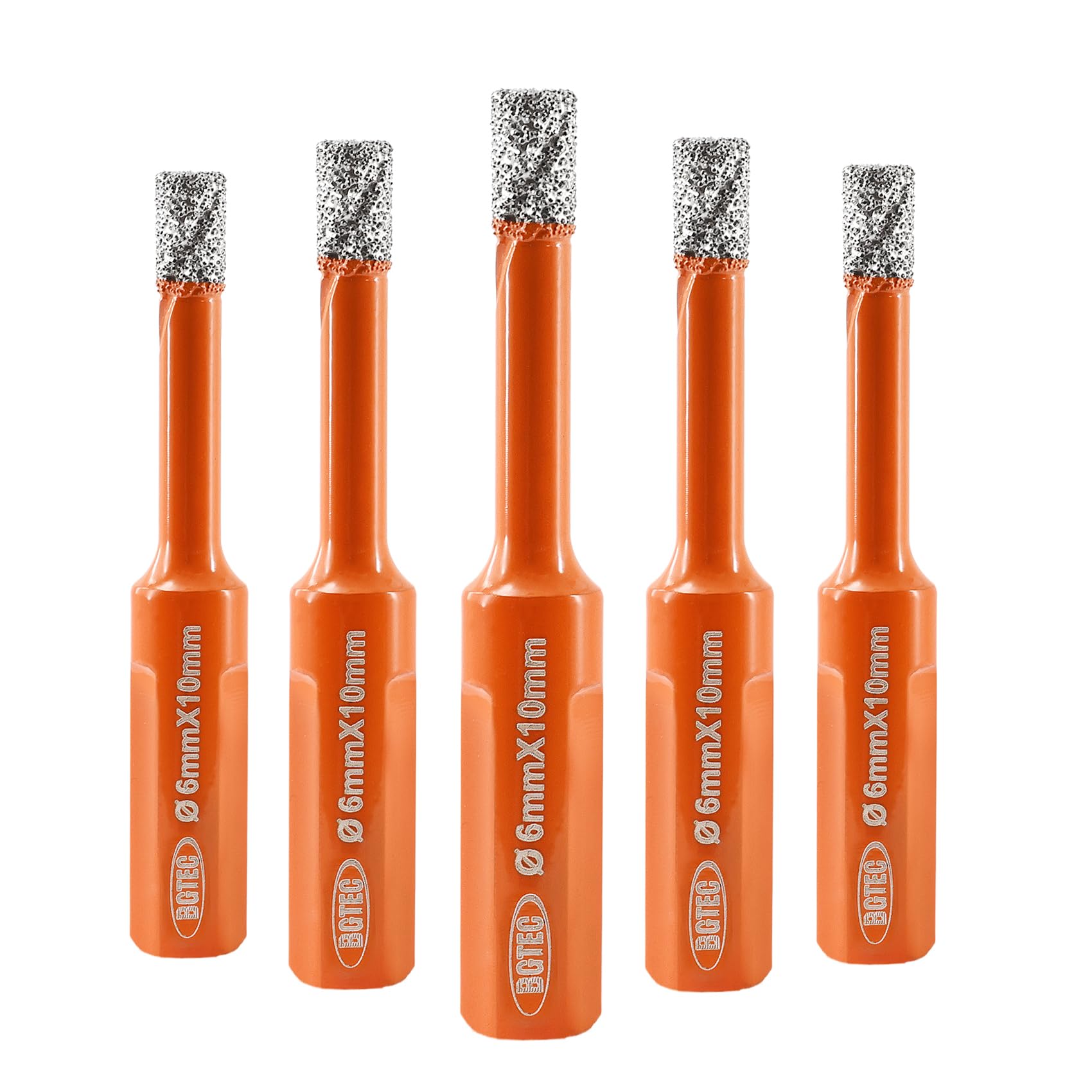 BGTEC Dry Diamond Core Drill Bit, 5Pcs 6mm Vacuum Brazed Hole Saw with Triangle Shank for Porcelain Tile Ceramic Granite Marble Masonry โ image 1