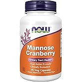 NOW Foods Supplements, Mannose Cranberry, Dual Action Formula*, Clinically Evaluated, Urinary Tract Health*, 90 Veg Capsules