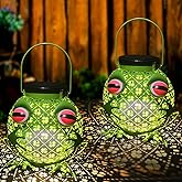 2 Pack Solar Lanterns Outdoor Waterproof Frog Metal Hanging Lantern Outdoor Hanging Solar Lights with Sound, Outdoor Lanterns for Yard, Garden, Patio, Porch