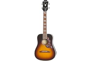 Epiphone Hummingbird Tenor Uke Acoustic Electric, Tobacco Sunburst with Gig Bag