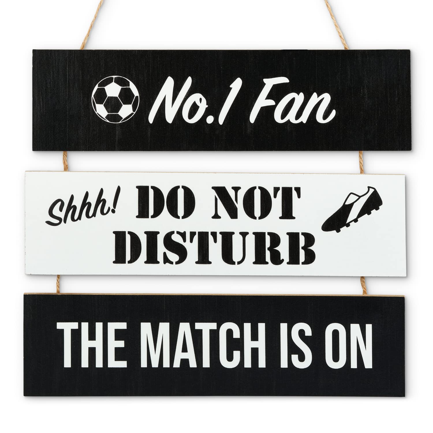 Sass Party & Gifts Football Fan Hanging Sign - Great Gift For Football Fans - Man Cave Sign Gift - Multiple Team Colours Available (Black/White)