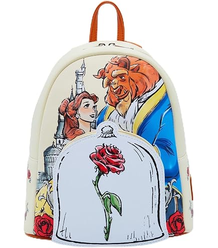 Amazon.com | Loungefly Beauty and the Beast Cogsworth & Friends Tonal Sketch Portrait Mini Backpack - BoxLunch Exclusive NONE