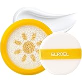 ELROEL Pang Pang Sun Cushion Plus Refill - Korean Hypoallergenic & Cooling Face Sunscreen with Puff Sponge - Broad Spectrum SPF50+ PA++++ (0.53 oz)