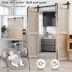 AONAYIOA 60"/5FT Bi-Folding Sliding Barn Door