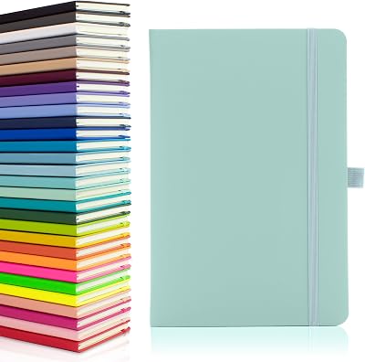 Notes London Eco A5 Notebook Pastel Celeste with Linen Hard Cover 160 Pages