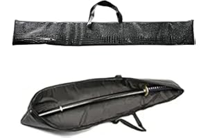 FLURSAILE PU Leather Sword Carrying Case Japanese Samurai Sword Bag Proctive Storage Case Katana Bokken Handbag Crocodile Pattern