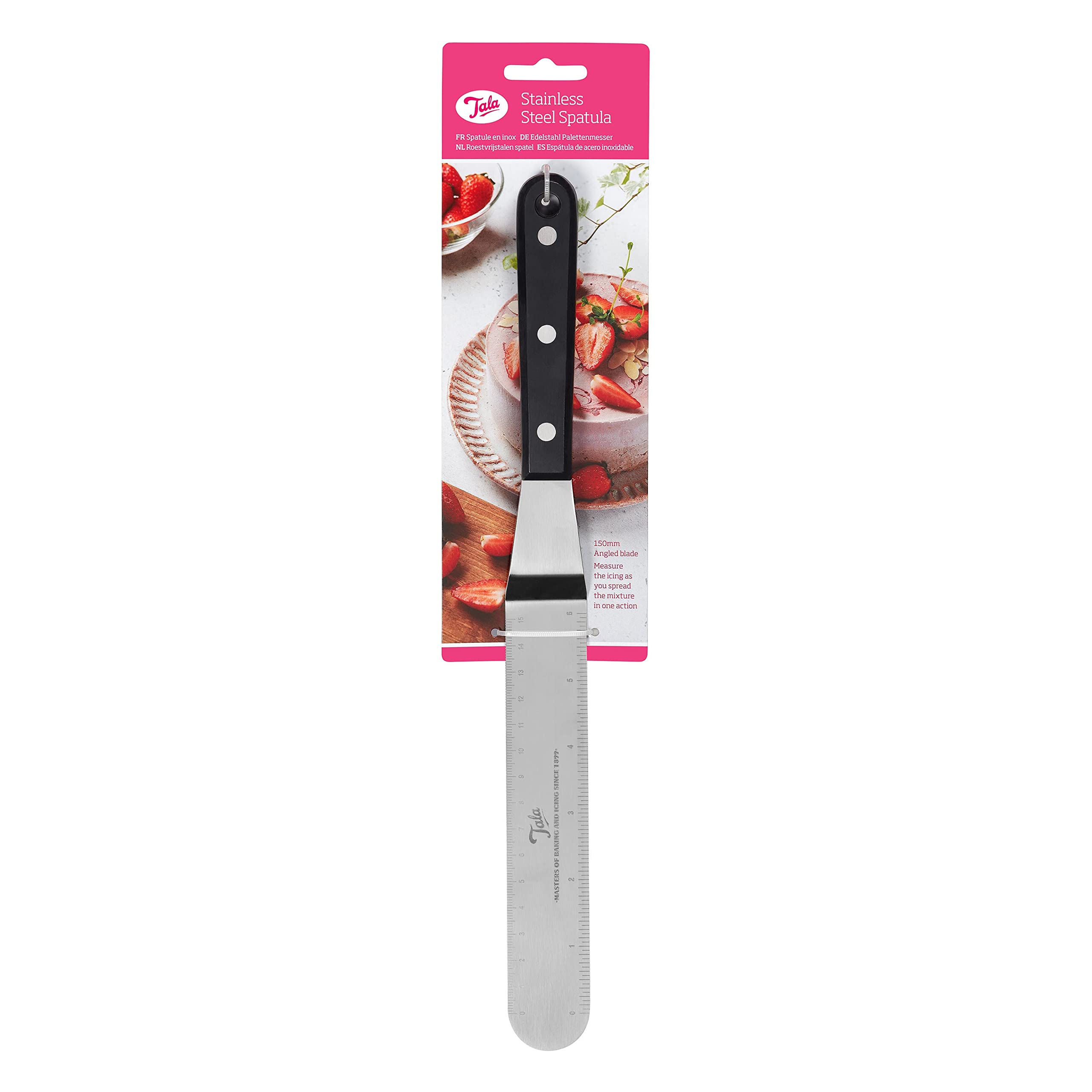 Tala Large Angled Stainless Steel Pallette Knife, Spatula Style Shape for Serving and Decorating a Wide Selection of Foods, Dishwasher Safe and BPA Free