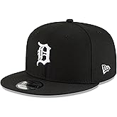 New Era Unisex-Adult MLB 9Fifty Black White Primary Logo Adjustable Snapback Hat Cap One Size Fits All