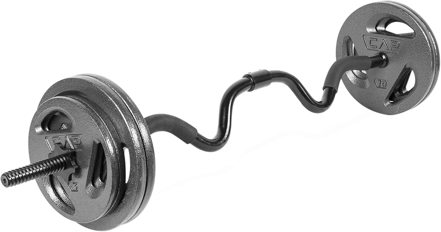 CAP Barbell RB-48T2B Super Curl Bar, Black, 48" : Sports & Outdoors