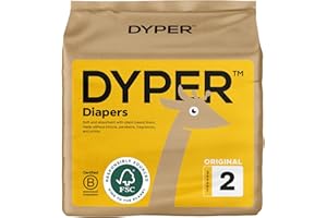 DYPER Baby Diapers Size 2 | Honest Ingredients | Cloth Alternative | Day & Overnight | Made with Plant-Based* Materials | Hypoallergenic