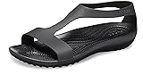 Crocs womens Women's Serena Sandal, Black/Black, 8 US