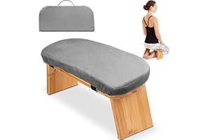 Hihealer Meditation Bench—Foldable & Ergonomic Bamboo Meditation Chair ,Sturdy Prayer Bench with Meditation Cushion, Comfortable for Kneeling Perfect for Deeper Meditation Unique Gifts for Women, Men