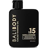 Bali Body Cacao Tanning Oil SPF 15 | For Deep Natural-Looking Sun Tan Glow | Hydrating Sun-Tanning Oil Made from Organic Cacao, Chocolate Tint | Vegan, Cruelty Free, Australian Made (100ml/3.4 fl oz)
