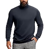 VPG Mens Turtleneck Long Sleeve Shirts, Long Sleeve Regular Fit Knit Turtle Neck Pullover Sweaters