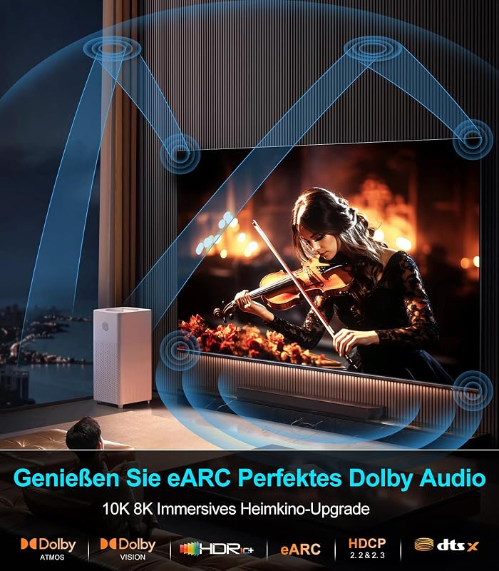 10K 8K 4K HDMI 2.1 Kabel 1Meter Zertifiziert 48Gbps High Speed