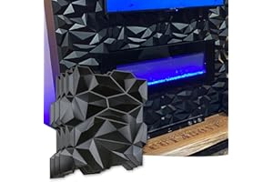 Art3d PVC 3D Diamond Wall Panel Jagged Matching-Matt Black, for Residential and Commercial Interior Decor