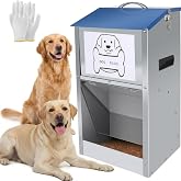 Hizmivos Galvanized Automatic Dog Feeder,Automatic Gravity-Fed Dog Feeder for Indoor &amp; Outdoor Use,25LBS Capacity Food Dispenser for Small, Medium, and Large Breeds