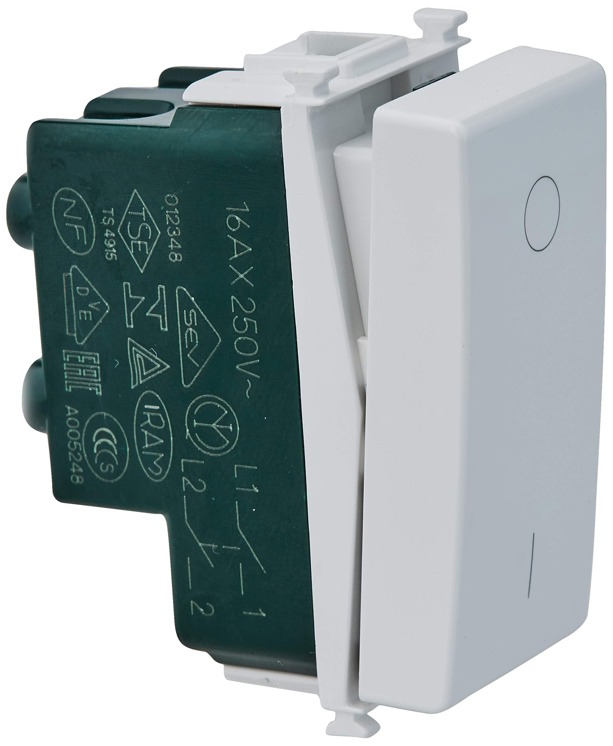VIMAR Switch Illuminated 2P 16 AX Series Plana White