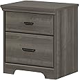 South Shore Versa 2-Drawer Nightstand, Weathered Oak, Gray Maple