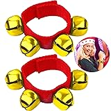 Augshy 2 Packs Christmas Wrist Bells, Red Wrist