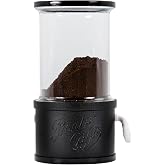 Lavatelli: Pronto Caff&egrave; - Black - Coffee Grounds Dispenser for Mocha Pots, Kitchen Jar, Container Preserves Powder Freshness, 1960's Italian Style