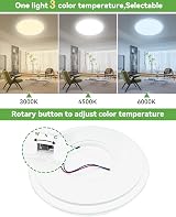 zemty 24W LED Ceiling Light 2100LM 3 Color Temp 3000K 4500K 6000K Round view 2