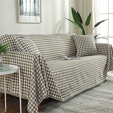 Amazon マルチカバー ソファー 北欧 チェック柄 ブランケット カラー シンプル マルチクロス 大判 おしゃれ テーブルクロス カーペット 綿 ソファーカバー 多機能 テーブル掛け 1 2 3 4人掛け 雑貨 替えカバー おしゃれ 180 340cm インテリア ソファカバー マルチ